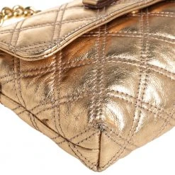 Marc Jacobs Metallic Gold Quilted Leather Bow Shoulder Bag For Women -Cheap Marc Jacobs Store luxury women marc jacobs used handbags p452701 004