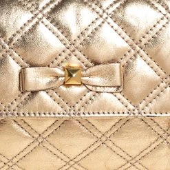 Marc Jacobs Metallic Gold Quilted Leather Bow Shoulder Bag For Women -Cheap Marc Jacobs Store luxury women marc jacobs used handbags p452701 007