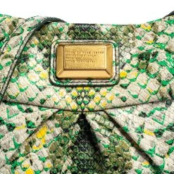 Marc Jacobs Green/Yellow Python Embossed PVC Slim Crossbody Bag For Women -Cheap Marc Jacobs Store luxury women marc jacobs used handbags p456103 009