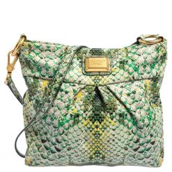 Marc Jacobs Green/Yellow Python Embossed PVC Slim Crossbody Bag For Women