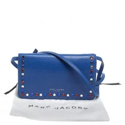Marc Jacobs Blue Leather Jewel Embellished Wallet On Strap For Women -Cheap Marc Jacobs Store luxury women marc jacobs used handbags p461924 005