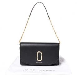 Marc Jacobs Black Leather Flap Shoulder Bag For Women -Cheap Marc Jacobs Store luxury women marc jacobs used handbags p467062 005