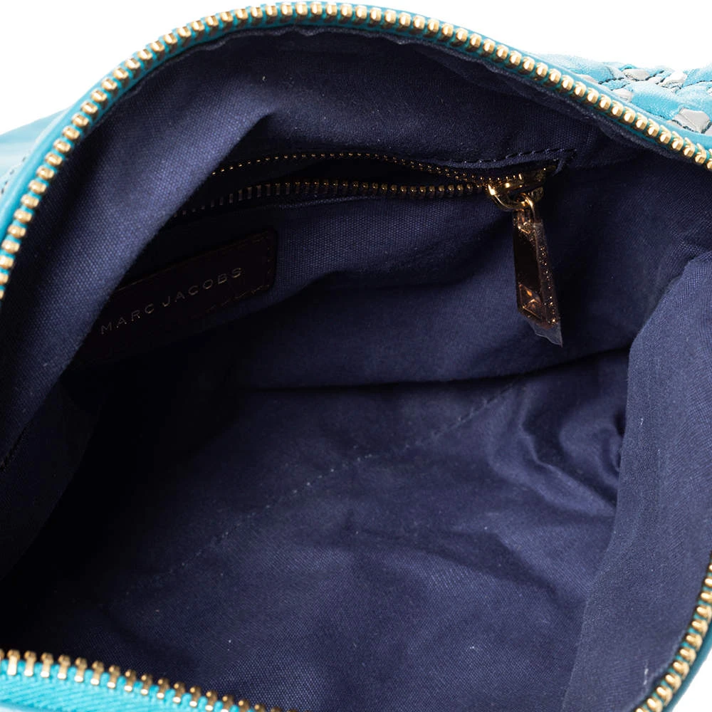 Marc Jacobs Blue Printed Leather Flap Padlock Shoulder Bag For Women 8 Marc Jacobs Blue Printed Leather Flap Padlock Shoulder Bag For Women - Image 8