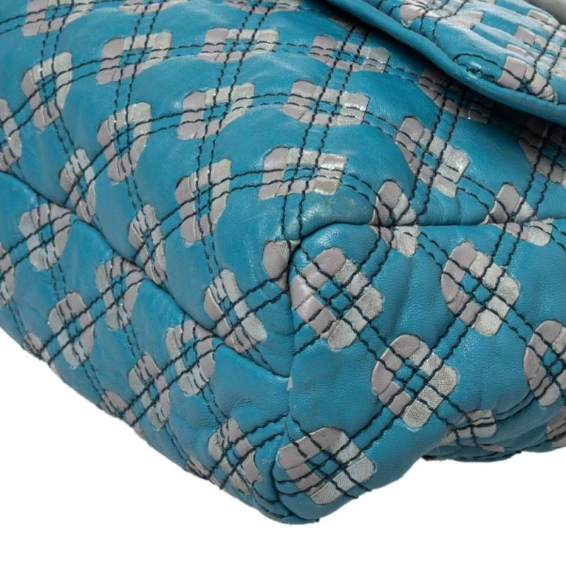 Marc Jacobs Blue Printed Leather Flap Padlock Shoulder Bag For Women 11 Marc Jacobs Blue Printed Leather Flap Padlock Shoulder Bag For Women - Image 11