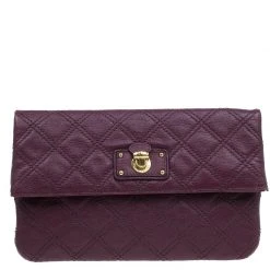 Marc Jacobs Purple Quilted Leather Eugenie Clutch For Women