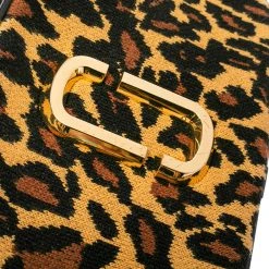 Marc Jacobs Brown/Black Leather & Fabric The Softshot Crossbody Bag For Women -Cheap Marc Jacobs Store luxury women marc jacobs used handbags p470515 007