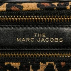 Marc Jacobs Brown/Black Leather & Fabric The Softshot Crossbody Bag For Women -Cheap Marc Jacobs Store luxury women marc jacobs used handbags p470515 008