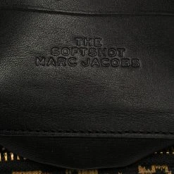 Marc Jacobs Brown/Black Leather & Fabric The Softshot Crossbody Bag For Women -Cheap Marc Jacobs Store luxury women marc jacobs used handbags p470515 009