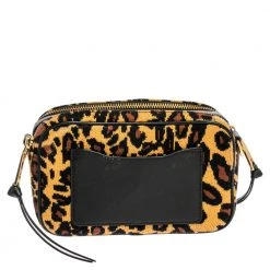 Marc Jacobs Brown/Black Leather & Fabric The Softshot Crossbody Bag For Women -Cheap Marc Jacobs Store luxury women marc jacobs used handbags p470515 011