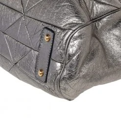 Marc Jacobs Metallic Grey Quilted Leather Stam Satchel For Women -Cheap Marc Jacobs Store luxury women marc jacobs used handbags p475203 001