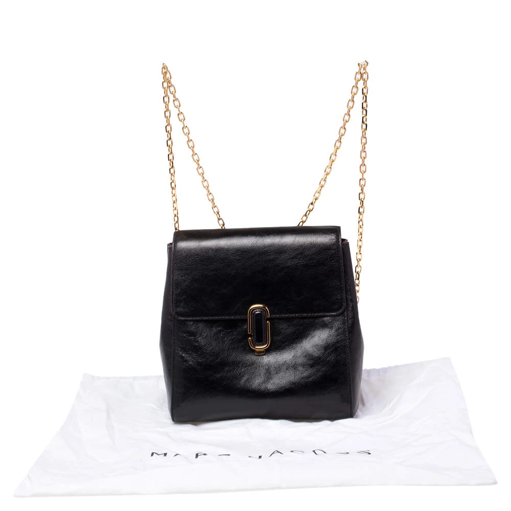 Marc Jacobs Black Patent Leather Chain Strap Backpack For Women 9 Marc Jacobs Black Patent Leather Chain Strap Backpack For Women - Image 9