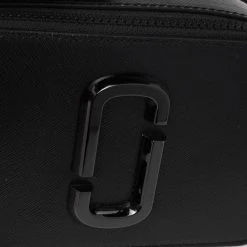 Marc Jacobs Black Glossy Leather Snapshot Camera Crossbody Bag For Women -Cheap Marc Jacobs Store luxury women marc jacobs used handbags p480674 005