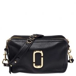 Marc Jacobs Black Leather The Softshot 27 Shoulder Bag For Women