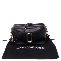 Marc Jacobs Black Leather The Softshot 27 Shoulder Bag For Women -Cheap Marc Jacobs Store luxury women marc jacobs used handbags p480716 007