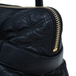Marc Jacobs Black Quilted Leather Bruna Tote For Women -Cheap Marc Jacobs Store luxury women marc jacobs used handbags p4822 007
