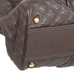 Marc Jacobs Grey Quilted Leather Alyona Satchel For Women -Cheap Marc Jacobs Store luxury women marc jacobs used handbags p492598 004