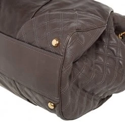 Marc Jacobs Grey Quilted Leather Alyona Satchel For Women -Cheap Marc Jacobs Store luxury women marc jacobs used handbags p492598 005