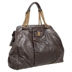 Marc Jacobs Grey Quilted Leather Alyona Satchel For Women -Cheap Marc Jacobs Store luxury women marc jacobs used handbags p492598 010