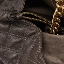 Marc Jacobs Grey Quilted Leather Alyona Satchel For Women -Cheap Marc Jacobs Store luxury women marc jacobs used handbags p492598 1650950424 014