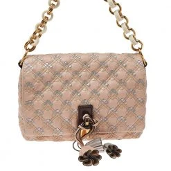 Marc Jacobs Pink Leather Lock Flap Chain Bag For Women -Cheap Marc Jacobs Store luxury women marc jacobs used handbags p494326 004