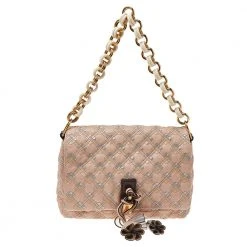 Marc Jacobs Pink Leather Lock Flap Chain Bag For Women
