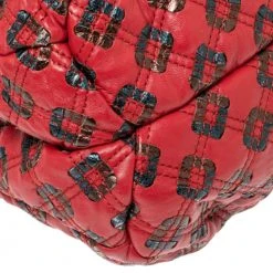 Marc Jacobs Red/Metallic Quilted Leather Memphis Robert Jena Shoulder Bag For Women -Cheap Marc Jacobs Store luxury women marc jacobs used handbags p495024 002