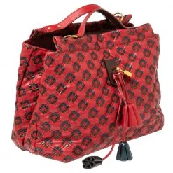 Marc Jacobs Red/Metallic Quilted Leather Memphis Robert Jena Shoulder Bag For Women -Cheap Marc Jacobs Store luxury women marc jacobs used handbags p495024 005