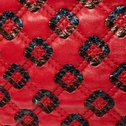 Marc Jacobs Red/Metallic Quilted Leather Memphis Robert Jena Shoulder Bag For Women -Cheap Marc Jacobs Store luxury women marc jacobs used handbags p495024 009