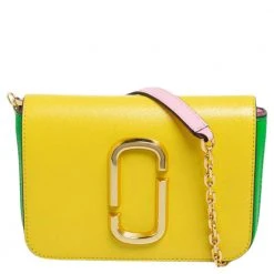 Marc Jacobs Tri Color Leather Snapshot Chain Belt Bag For Women