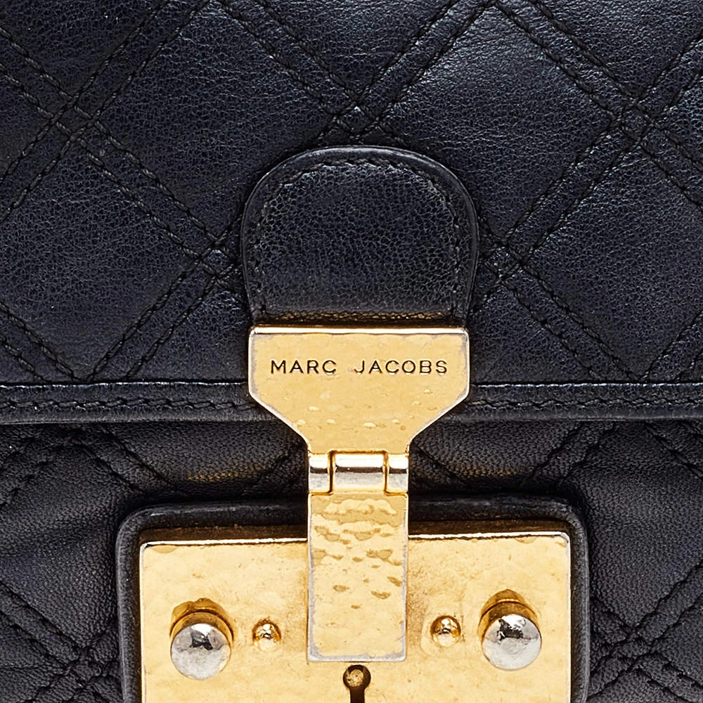 Marc Jacobs Black Quilted Leather Baroque Shoulder Bag For Women 5 Marc Jacobs Black Quilted Leather Baroque Shoulder Bag For Women - Image 5