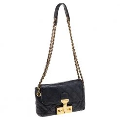 Marc Jacobs Black Quilted Leather Baroque Shoulder Bag For Women 13 Marc Jacobs Black Quilted Leather Baroque Shoulder Bag For Women -Cheap Marc Jacobs Store luxury women marc jacobs used handbags p502591 010