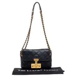 Marc Jacobs Black Quilted Leather Baroque Shoulder Bag For Women 19 Marc Jacobs Black Quilted Leather Baroque Shoulder Bag For Women -Cheap Marc Jacobs Store luxury women marc jacobs used handbags p502591 011