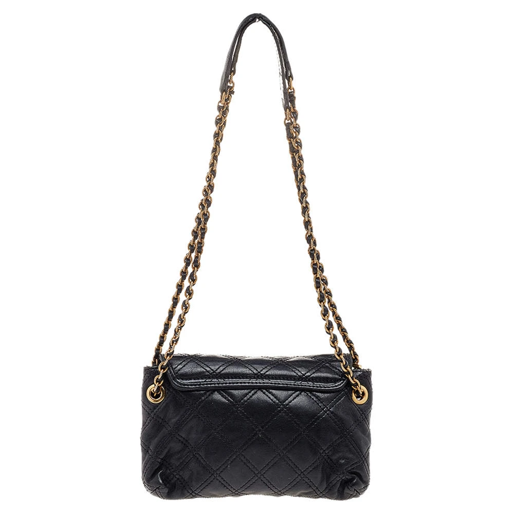 Marc Jacobs Black Quilted Leather Baroque Shoulder Bag For Women 4 Marc Jacobs Black Quilted Leather Baroque Shoulder Bag For Women - Image 4
