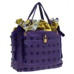 Marc Jacobs Purple Lambskin Studded Jet Tote For Women -Cheap Marc Jacobs Store luxury women marc jacobs used handbags p50699 003