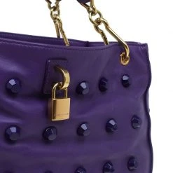 Marc Jacobs Purple Lambskin Studded Jet Tote For Women -Cheap Marc Jacobs Store luxury women marc jacobs used handbags p50699 008