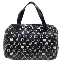 Marc Jacobs Black/White Dreamy Logo Coated Canvas And Leather Eazy Taryn Boston Bag For Women 14 Marc Jacobs Black/White Dreamy Logo Coated Canvas And Leather Eazy Taryn Boston Bag For Women -Cheap Marc Jacobs Store luxury women marc jacobs used handbags p510901 006