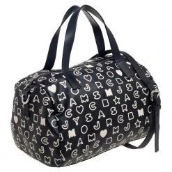 Marc Jacobs Black/White Dreamy Logo Coated Canvas And Leather Eazy Taryn Boston Bag For Women 13 Marc Jacobs Black/White Dreamy Logo Coated Canvas And Leather Eazy Taryn Boston Bag For Women -Cheap Marc Jacobs Store luxury women marc jacobs used handbags p510901 009