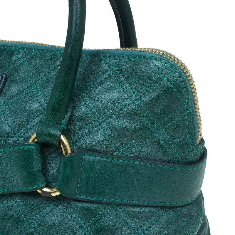 Marc Jacobs Green Quilted Leather Bruna Belted Tote For Women 6 Marc Jacobs Green Quilted Leather Bruna Belted Tote For Women - Image 6