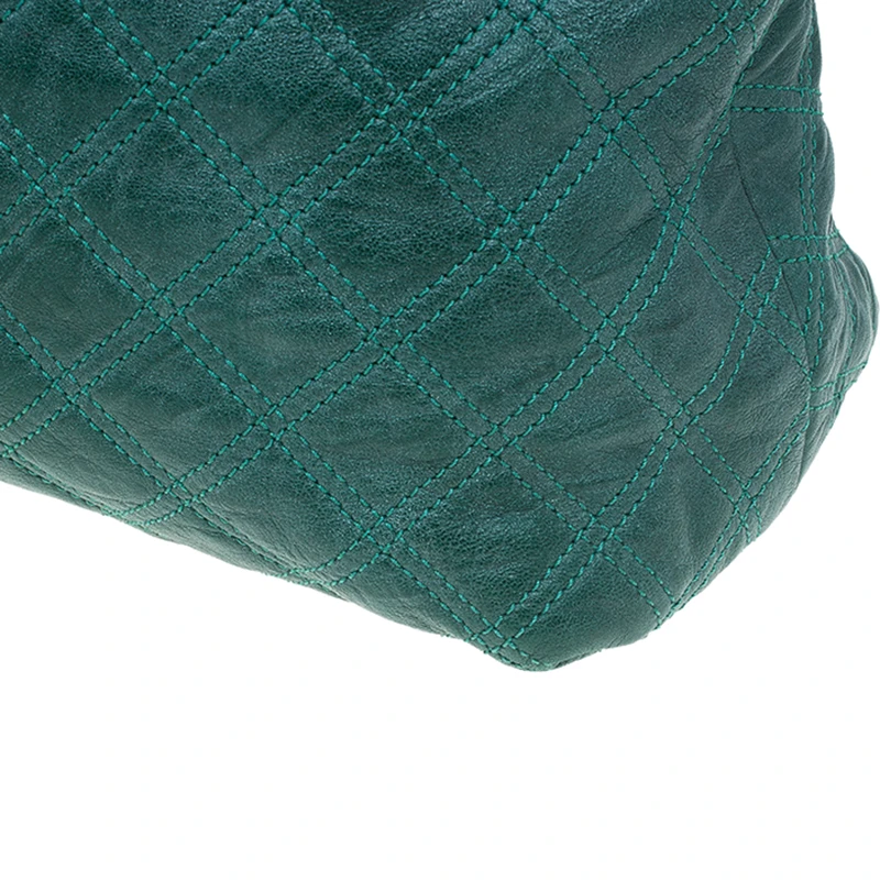 Marc Jacobs Green Quilted Leather Bruna Belted Tote For Women 9 Marc Jacobs Green Quilted Leather Bruna Belted Tote For Women - Image 9