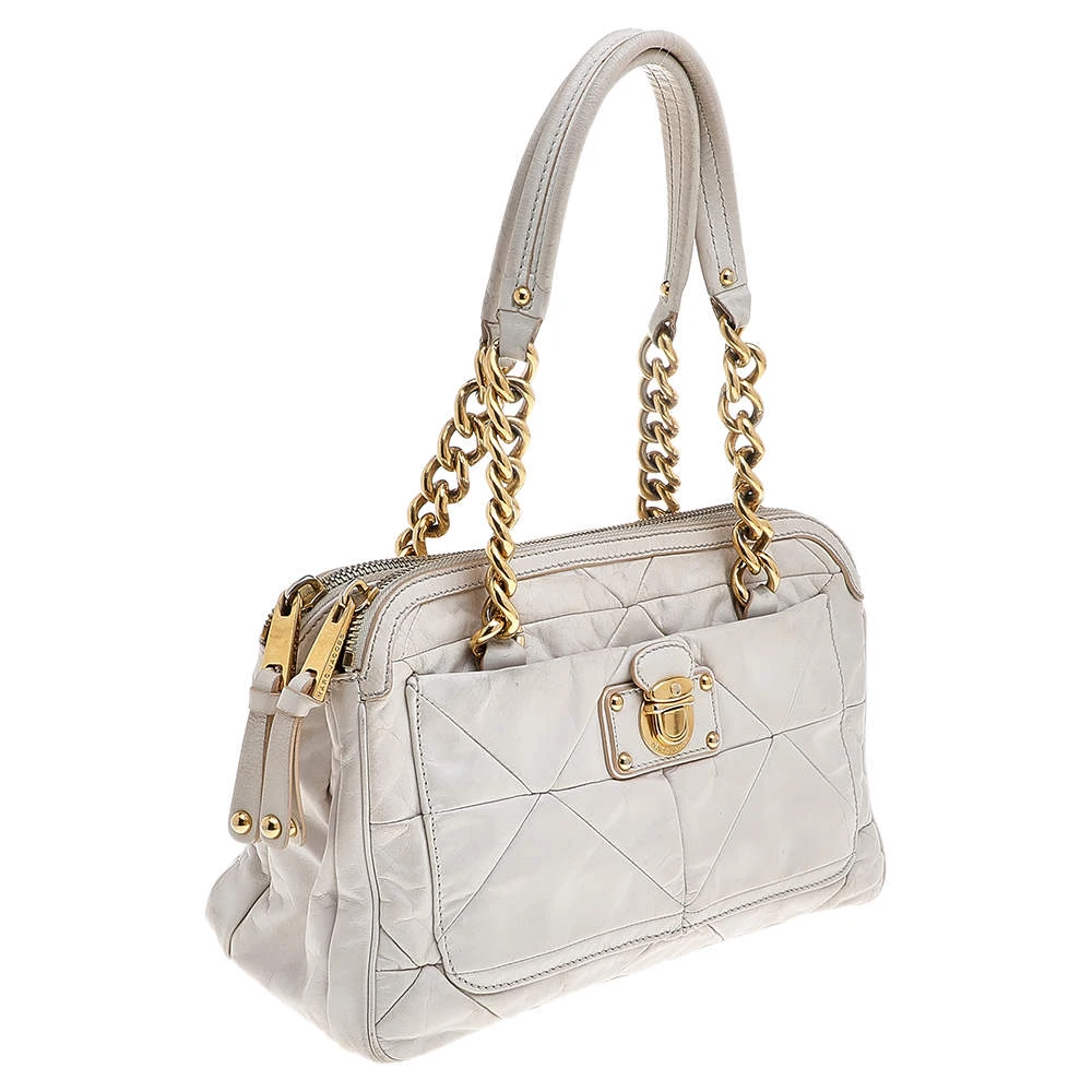 Marc Jacobs White Leather Chain Shoulder Bag For Women 3 Marc Jacobs White Leather Chain Shoulder Bag For Women - Image 3