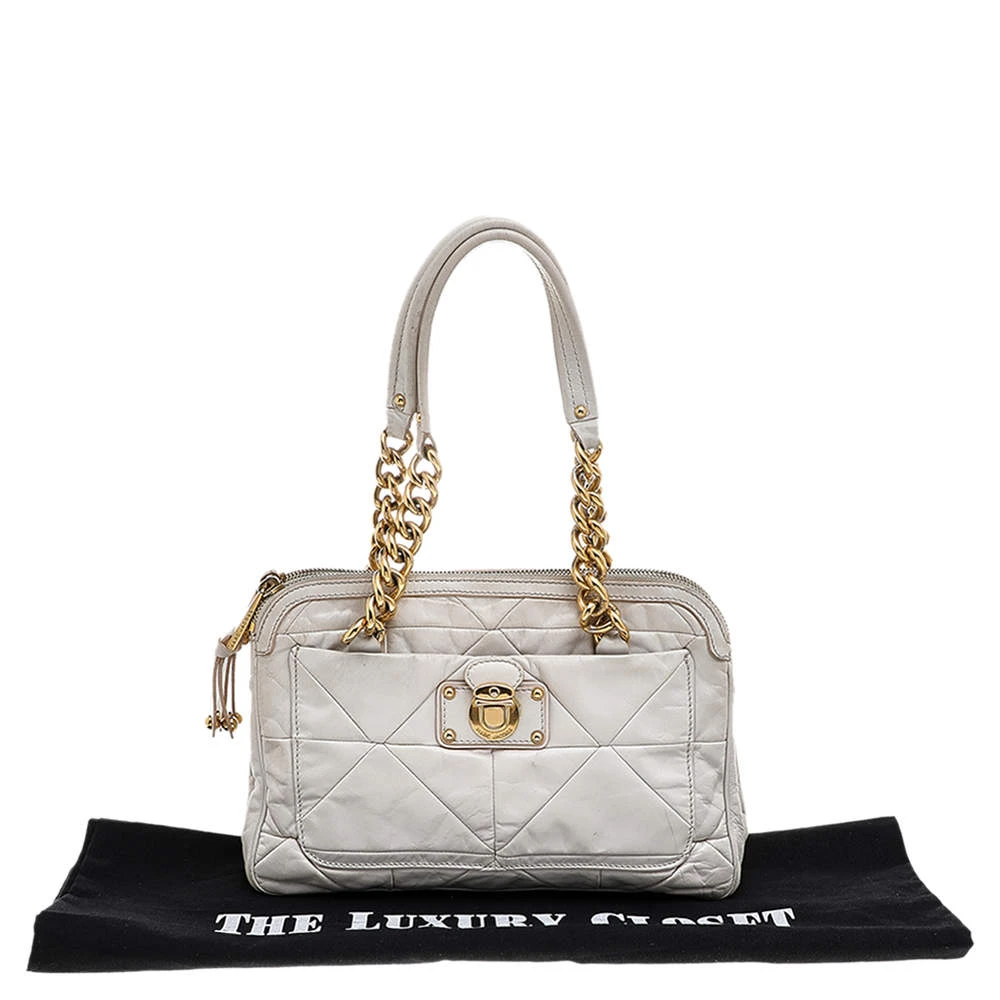 Marc Jacobs White Leather Chain Shoulder Bag For Women 9 Marc Jacobs White Leather Chain Shoulder Bag For Women - Image 9