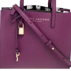 Marc Jacobs Purple Leather Mini Grind Tote For Women -Cheap Marc Jacobs Store luxury women marc jacobs used handbags p519581 010