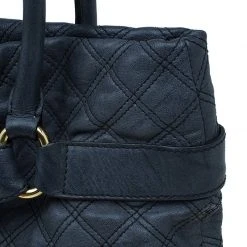 Marc Jacobs Dark Grey Quilted Leather Casey Double Stitch Tote For Women -Cheap Marc Jacobs Store luxury women marc jacobs used handbags p52292 0006