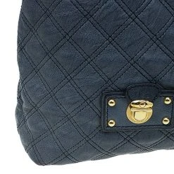 Marc Jacobs Dark Grey Quilted Leather Casey Double Stitch Tote For Women -Cheap Marc Jacobs Store luxury women marc jacobs used handbags p52292 0010