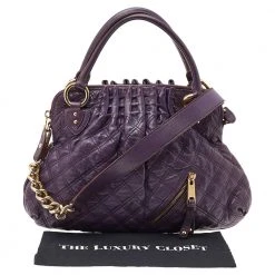 Marc Jacobs Purple Quilted Leather Cecilia Satchel For Women -Cheap Marc Jacobs Store luxury women marc jacobs used handbags p535680 011