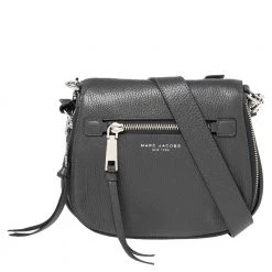 Marc Jacobs Dark Grey Leather Recruit Nomad Saddle Bag For Women