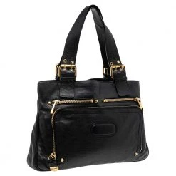 Marc Jacobs Black Leather Front Pocket Tote For Women -Cheap Marc Jacobs Store luxury women marc jacobs used handbags p552291 012
