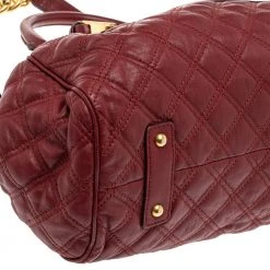 Marc Jacobs Red Quilted Leather Stam Shoulder Bag For Women -Cheap Marc Jacobs Store luxury women marc jacobs used handbags p554986 005