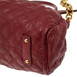Marc Jacobs Red Quilted Leather Stam Shoulder Bag For Women -Cheap Marc Jacobs Store luxury women marc jacobs used handbags p554986 006