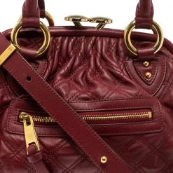 Marc Jacobs Red Quilted Leather Stam Shoulder Bag For Women -Cheap Marc Jacobs Store luxury women marc jacobs used handbags p554986 007